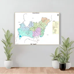 Wallpics White & Green Anand District Map Water Resistant Wall Sticker-27