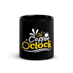 RISH Black & Yellow Printed Ceramic Glossy Coffee Mug - 325 ML-14