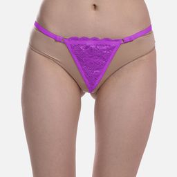 StyFun Women Anti-Microbial Low-Rise G-string Thongs LS_Net_ThongPanty_Purple_FS-34