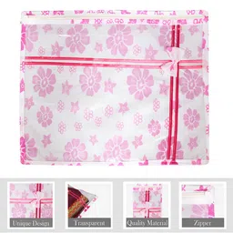 Kuber Industries Pink & White 12 Pieces Saree Cover Organisers-image-76