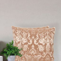 Home Brown & Gold-Toned Ethnic Motifs Printed Jacquard Square Cushion Cover-16