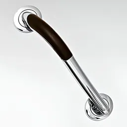 Rab Silver Toned & Brown Glossy Finish Zinc Door Handle-17