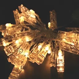 SPARK WORLD Yellow Photo Clip-Shaped String Lights image 4