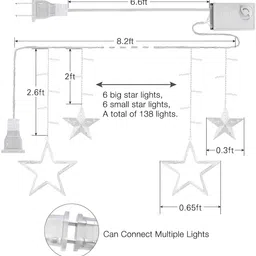 ENORMITY 12-Pcs Metal LED Star-Shaped String Lights image 2