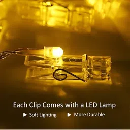 SPARK WORLD Yellow Photo Clip-Shaped String Lights image 3