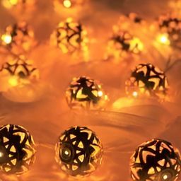 SPARK WORLD Yellow Cylindrical Shape String Lights image 2