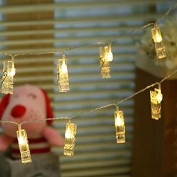 SPARK WORLD Yellow Photo Clip  LED String Lights image 3