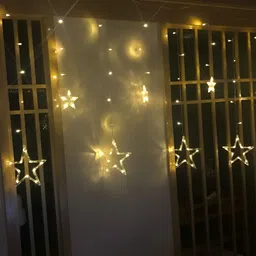 SPARK WORLD 138 Yellow Star Shaped LED String Lights image 4