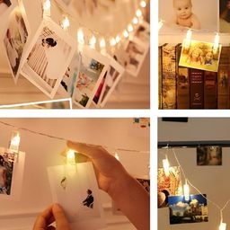 ENORMITY Yellow & White Photo Clip Shape Bulb String Lights image 3