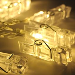 SPARK WORLD White Photo Clip String Lights image 3