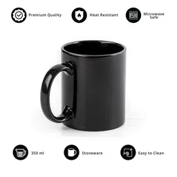RISH Black & Orange Printed Ceramic Glossy Coffee Mug 325 ml image 3