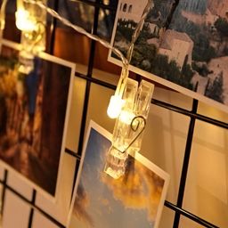 SPARK WORLD Yellow Photo Clip-Shaped String Lights image 2