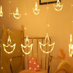 SPARK WORLD Yellow Diya-Shaped LED String Lights image 5