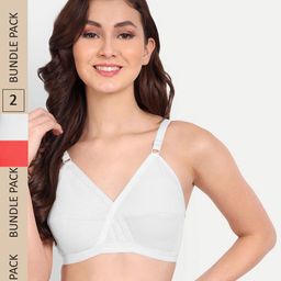 FIMS Pack of 2 Non Paddded Full Coverage Cotton Everyday Bra-picture-14