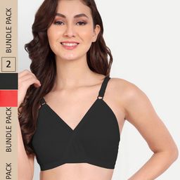 FIMS Pack of 2 Non Paddded Full Coverage Cotton Everyday Bra-picture-47