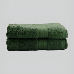 BOMBAY DYEING Santino Olive Green 2 Pieces 550 GSM Pure Cotton Hand Towels-26