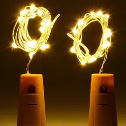 SPARK WORLD Gold Toned 2 Pieces Rice Shaped String Lights-22