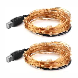 SPARK WORLD Yellow Rice-Shaped Fairy String Lights-6