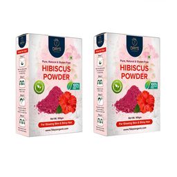 7 DAYS Set of 2 Pure & Natural Hibiscus Powder for Shiny Hair - 100 g each-1