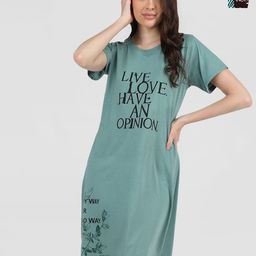 Duchess Pack Of 2 Round Neck Printed T-shirt Nightdress-image-42