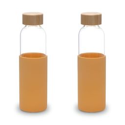 UMAI Yellow 2 Pieces Glass Solid Water Bottle 550 ml Each-55