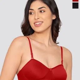 K LINGERIE Pack of 2 Roxy Non Padded Multiway Straps Demi Cup Balconette Bra-16