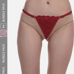 StyFun Pack Of 2 Anti-Microbial Thong Briefs LS_Net_ThongPanty_MaroonWhite_FS-image-20