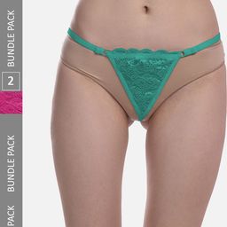 StyFun Pack of 2 Anti-Microbial Cotton Thong Briefs LS_Net_ThongPanty_GreenRani_FS-picture-40