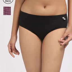 Wear Equal Women Pack of 2 Checked Hipster Briefs-picture-46