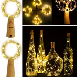 ENORMITY 2 Pcs Yellow Rice Shape Cork String Light image 4