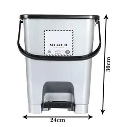 Kuber Industries Grey 2 Pieces Pedal Dustbins 10 L Each image 4