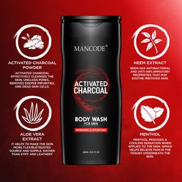 MANCODE Men Set of 2 Activated Charcoal Body Wash 450 ml image 5