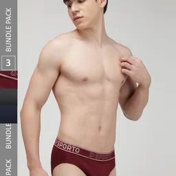 SPORTO Men Pack Of 3 Cotton Basic Briefs-picture-14