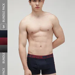 SPORTO Men Pack Of 3 Cotton Trunks SP-TRM1020-MA-NVY-CH-XL-3PC-picture-26