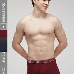SPORTO Men Pack of 3 Cotton Trunks SP-TR-M1022-MA-NVY-CH-XL-3PC-picture-50
