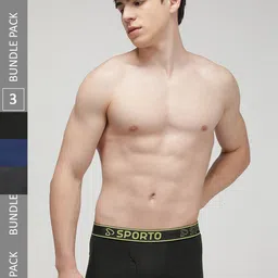 SPORTO Pack Of 3 Cotton Trunks SP-TR-M1022-OL-CH-DB-S-3PC-picture-12