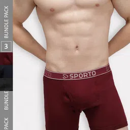 SPORTO Men Pack Of 3 Cotton Trunks SP-TR-M1030-OL-MA-NVY-XL-3PC-picture-24