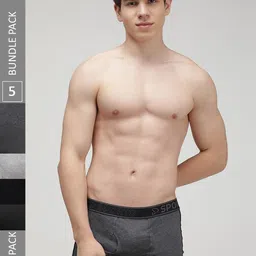 SPORTO Men Pack Of 5 Cotton Soft Elastic Trunk SP-TRM1020-GM-AM-BLK-CH-OL-XXL-5PC-image-62