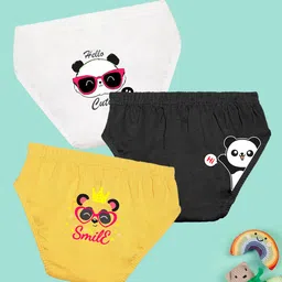 NUSYL Girls Pack of 3 Panda Printed Cotton Snug-Fit Basic Briefs NUGCBRFPO3.0008-image-12