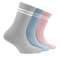 FOOTPRINT 3 Pairs Infant Kids Patterned Ankle-Length Organic Cotton Socks-image-79