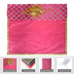 Kuber Industries Pink & Gold Toned 3 Pieces Saree Cover Organisers-image-100