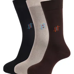 Dollar Socks Men Pack Of 3 Assorted Calf Length Cotton Socks-image-95