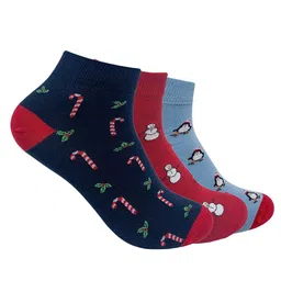 Mint & Oak Men Multicoloured Pack of 3 Assorted Ankle Length Socks-28