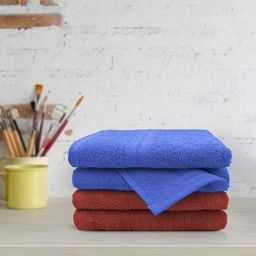 YK Kid Set Of 4 Solid 500 GSM Pure Cotton Hand Towels-82