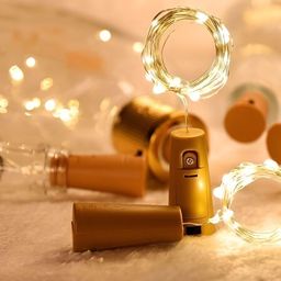 ENORMITY 4-Pcs Yellow Rice Shaped  Cork LED String Lights-35