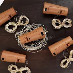 SPARK WORLD Yellow 4 Pieces Cork Rice-Shaped String Lights image 2