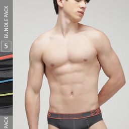 SPORTO Men Pack Of 5 Cotton Basic Briefs-picture-10