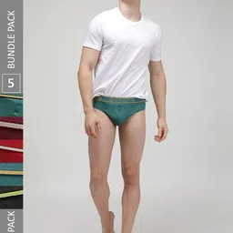 SPORTO Men Pack Of 5 Cotton Basic Briefs-picture-11