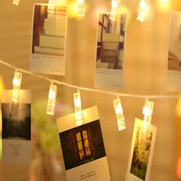 SPARK WORLD Yellow LED Photo Clip String Lights-57