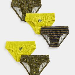 mothercare Boys Pack Of 5 Conversational Printed Mid Rise Pure Cotton Briefs 410266508009-58